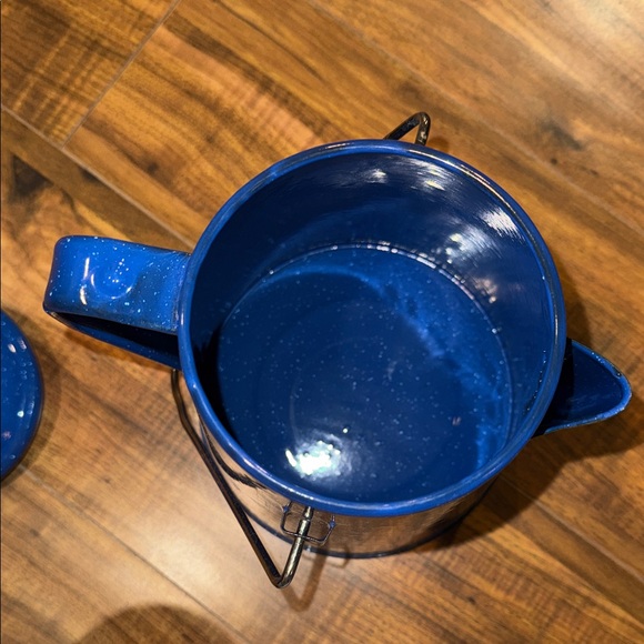 Blue Enamel Coffee Pot - Picture 2 of 3